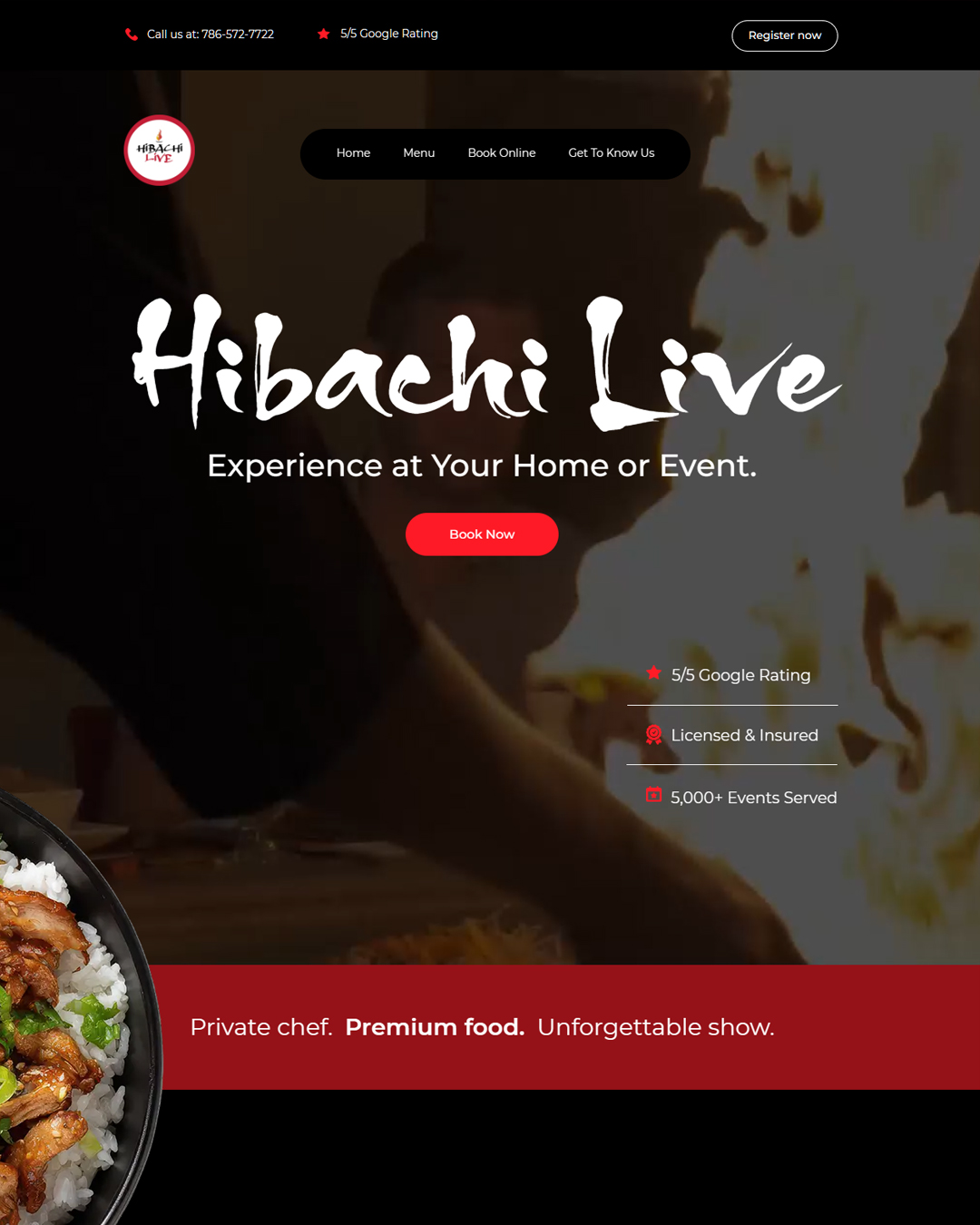 Hibachi Live — website and marketing system built by BuilderallGO